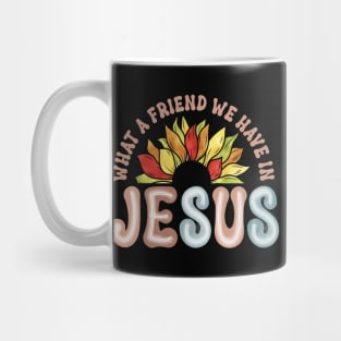 what a friend we have in Jesus sunflower Christian Mug